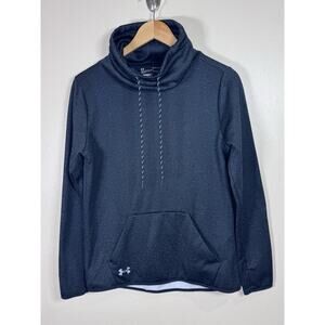 Under Armour Women's Sweatshirt Small Black ColdGear Loose Fit Funnel Neck